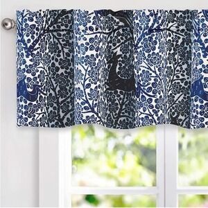 SET of 2 Drift Away Deer Flower Forest Lined Window Curtain Valace Rod Pocket x2